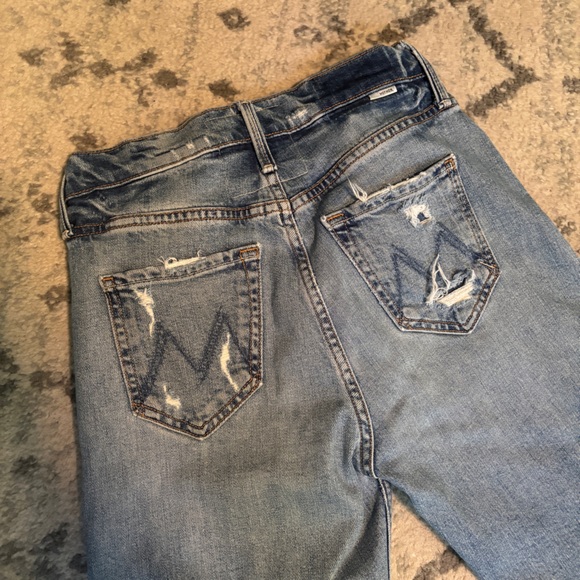 MOTHER Blue Distressed Boyfriend Jeans - Picture 6 of 7